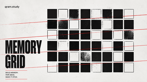 qram.study project preview with a memory grid interface